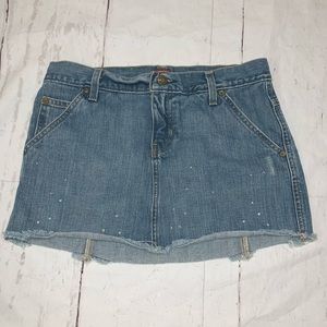 Fossil blue denim Bella ruffle mini skirt